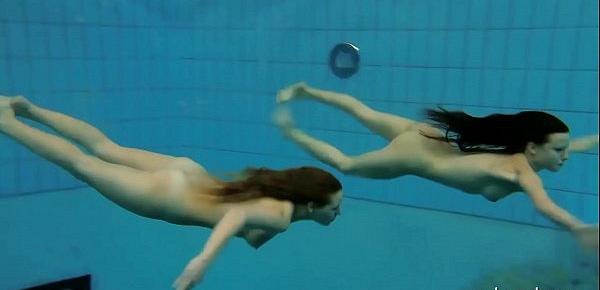  Katka and Kristy underwater swimming babes